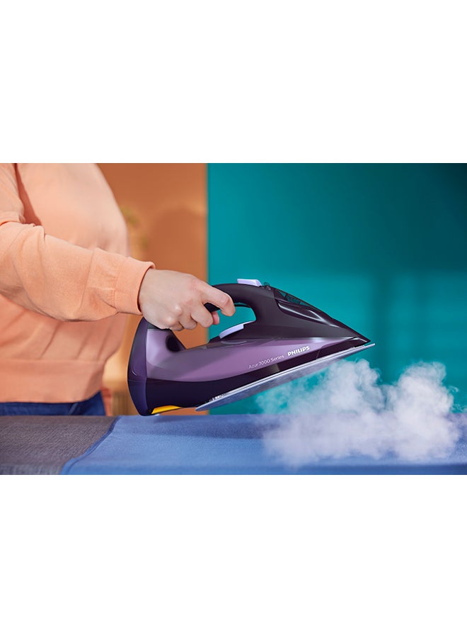 Steam Iron 7000 Series - 50g/min Continuous Steam, 250g Steam Boost, SteamGlide Elite Soleplate, Auto-Off, Vertical Steam, 300 ml 2800 W DST7051 Dark Purpe