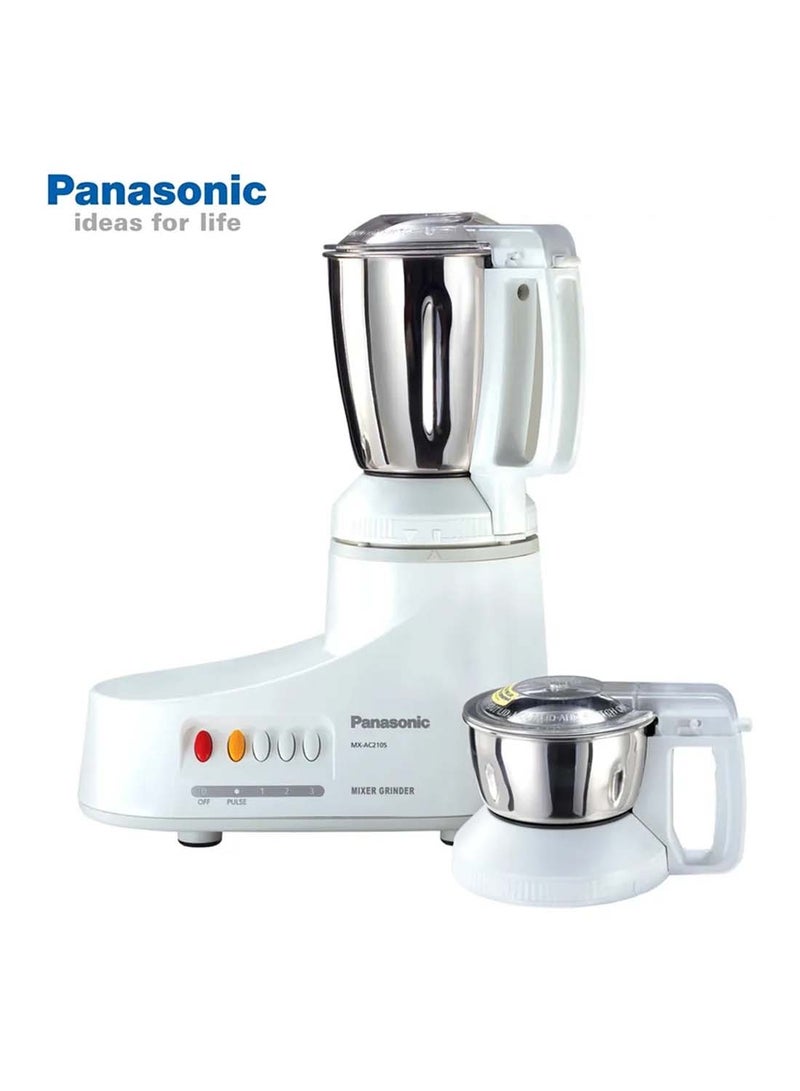 Powerful Mixer Grinder, 2 Stainless Steel Jars, Compact And Versatile For Everyday Kitchen Use 1 L 1000 W MX-AC210S White