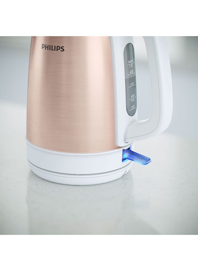 Metal Kettle Daily Collection - Spring Opening, 360° Pirouette Base, 1.7 L 2200 W HD9350/96 Rose Gold