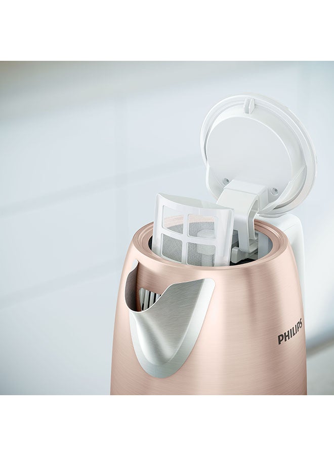 Metal Kettle Daily Collection - Spring Opening, 360° Pirouette Base, 1.7 L 2200 W HD9350/96 Rose Gold