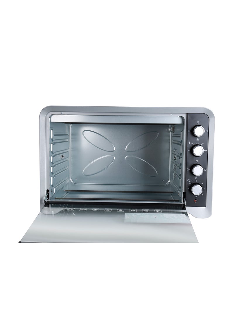 100 L Electric Oven| Convection and Rotisserie Function|Perfect for Grilling, Toasting and Roasting| 4 Knobs and Temperature 100-250-Degrees Celsius| 120 Minute Timer with Bell, Inside Lamp| 2800W and Stainless Steel Heating Elements | 2 Years Warranty 100 L 2800 W GO34027 Silver