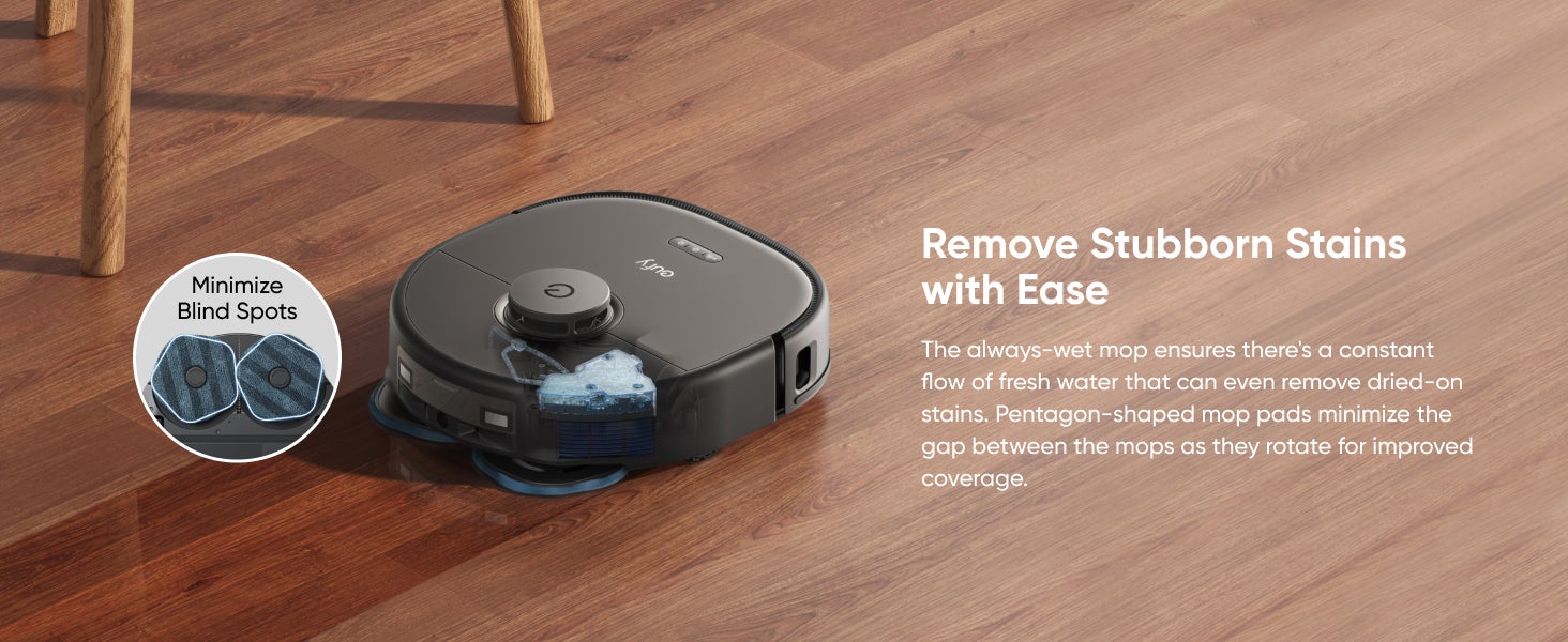 eufy X10 Pro Omni Robot Vacuum and Mop with 8,000 Pa Suction, Dual Mops with 12 mm Auto-Lift and Carpet Detection, AI Obstacle Avoidance, Auto Mop Washing, Self-Drying, Self-Emptying, Self-Refilling 20 W T2351 black