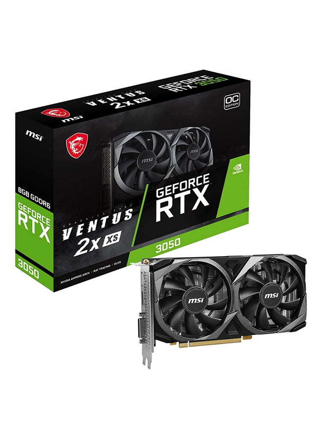 RTX 3050 VENTUS 2X XS OC Graphics Card, 8GB GDDR6 128-bit Memory, 1807 MHz Boost Clock, 14Gbps Mermory Speed, 2560 CUDA Cores, PCIE 4, DP v1.4a / HDMI / DL-DVI-D x 1c | 912-V809-426