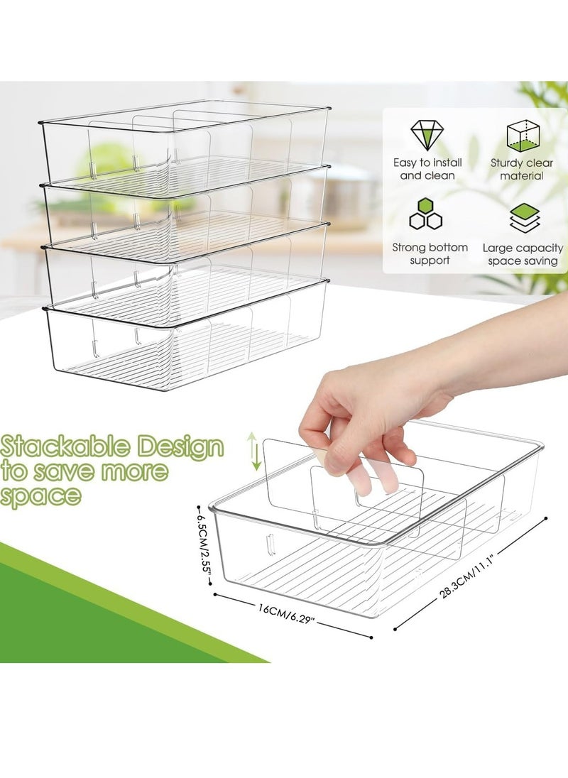 4pcs Food Storage Organizer Bins for Pantry Kitchen