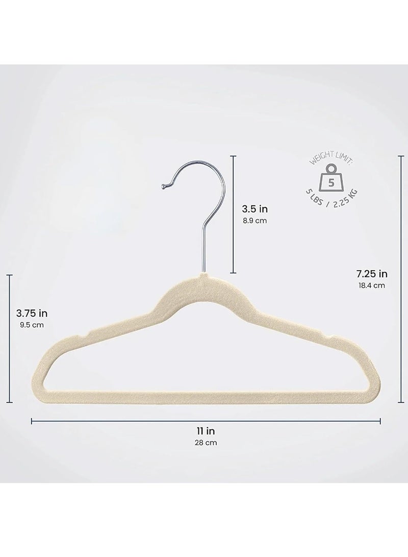 50-Piece Nonslip 360 Chrome Swivel Hook Baby Velvet Coat Hangers