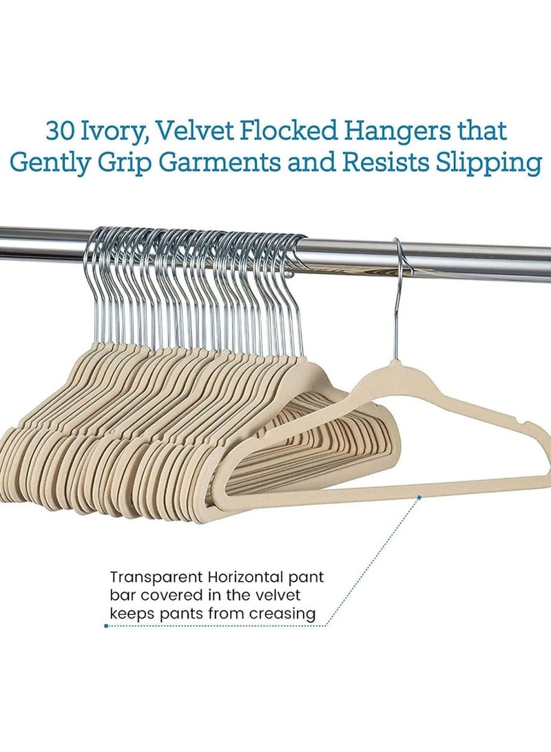 50-Piece Nonslip 360 Chrome Swivel Hook Baby Velvet Coat Hangers