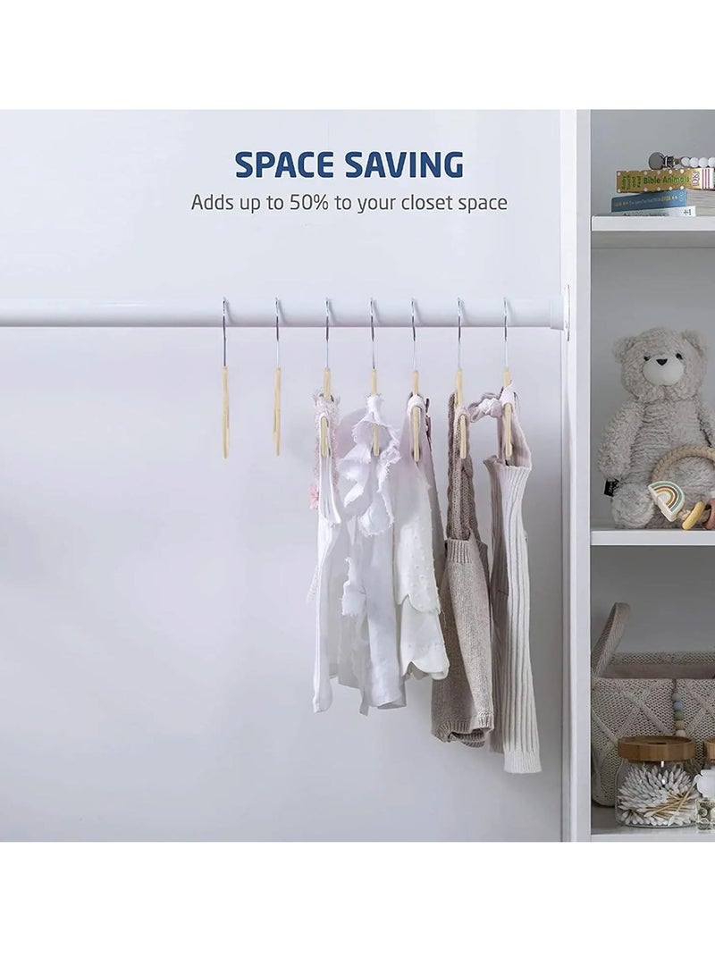 50-Piece Nonslip 360 Chrome Swivel Hook Baby Velvet Coat Hangers