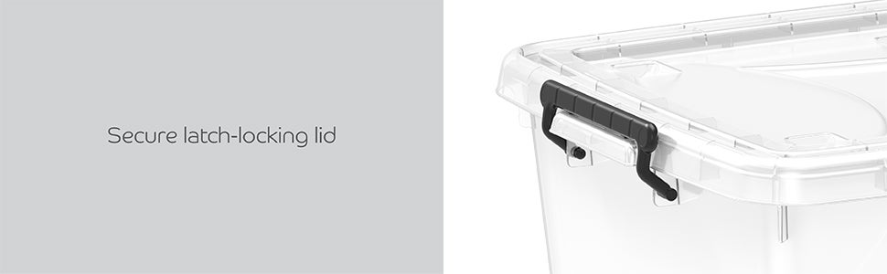 82L Clear Plastic Storage Box With Wheels & Lockable Lid (Off White) 68 x 49 x 41cm Off White 68 x 49 x 41cm