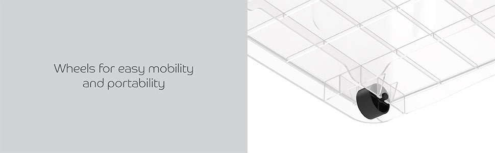 82L Clear Plastic Storage Box With Wheels & Lockable Lid (Off White) 68 x 49 x 41cm Off White 68 x 49 x 41cm