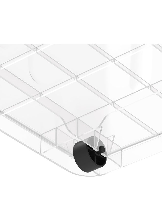 132L Clear Plastic Storage Box With Wheels & Lockable Lid (Off White) Off White 132.0Liters