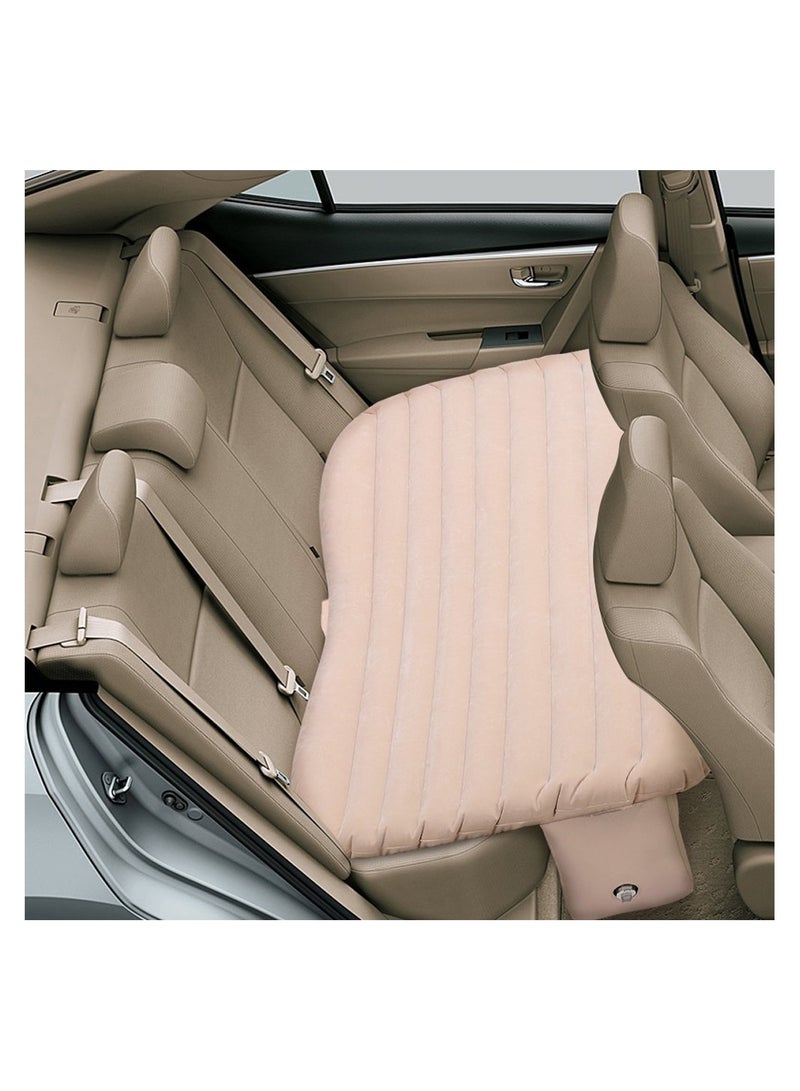 5 Piece Inflatable Car Air Mattress Bed with Back Rear Seat Pump Portable Car Travel Car Camping for Medium and Large Car Universal SUV Air Couch with Two Air Pillows (Beige)