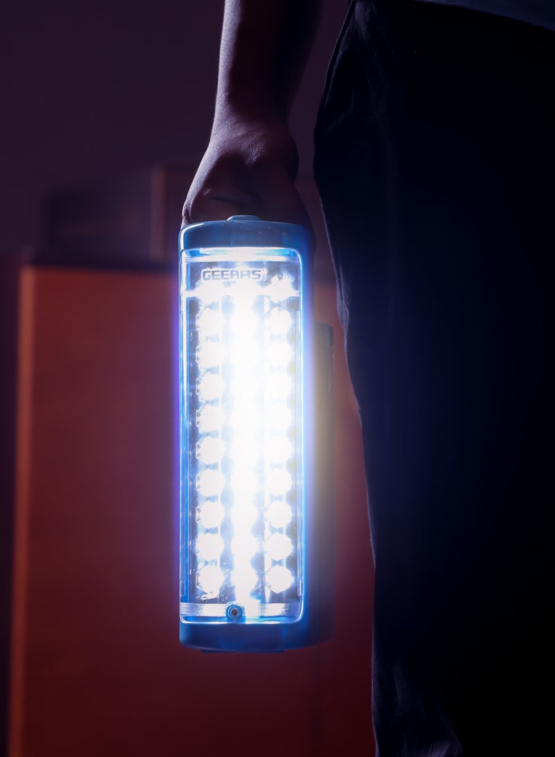 2-in-1 Combo Pack Rechargeable LED Lantern and Flashlight | Portable and Lightweight | Energy Efficient Design and Extended Battery Light | Aluminum Housing, Ni-Cd and Lead-Acid Battery Operated | 2 Years Warranty GEFL51029
