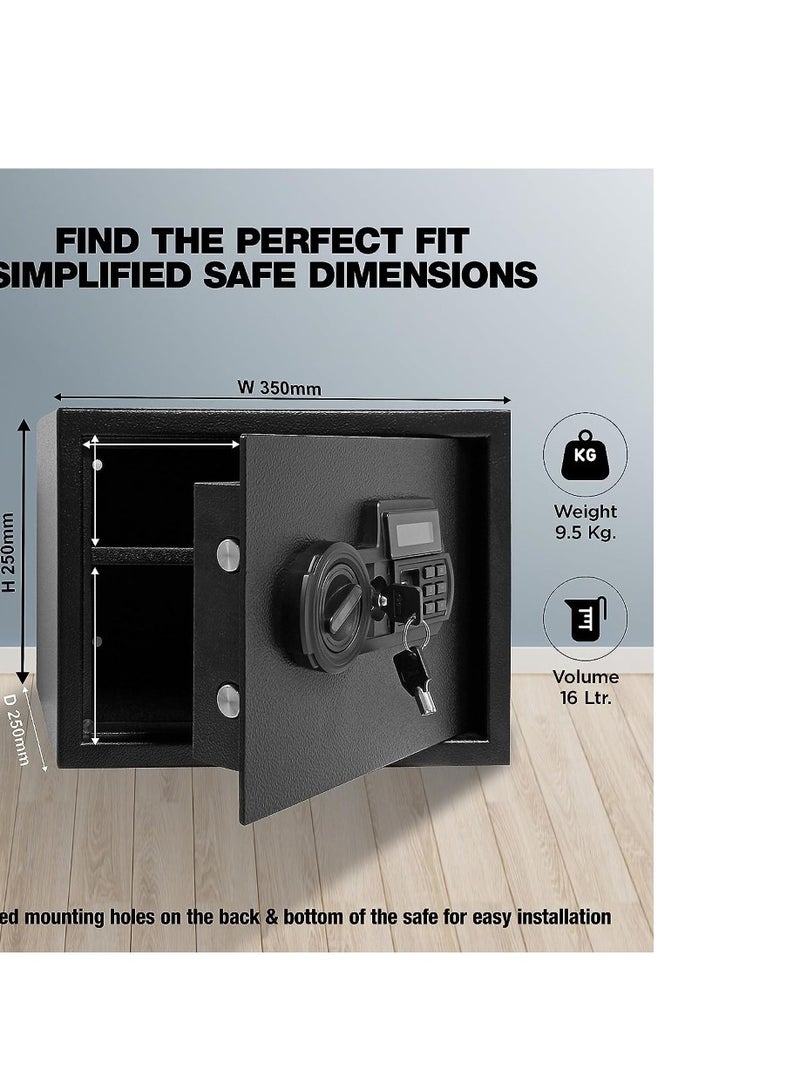 Ozone Safilo Bio-Z Safe Locker with Fingerprint | Master & User PIN Code |  Access Ideal for Home | By Ozone India