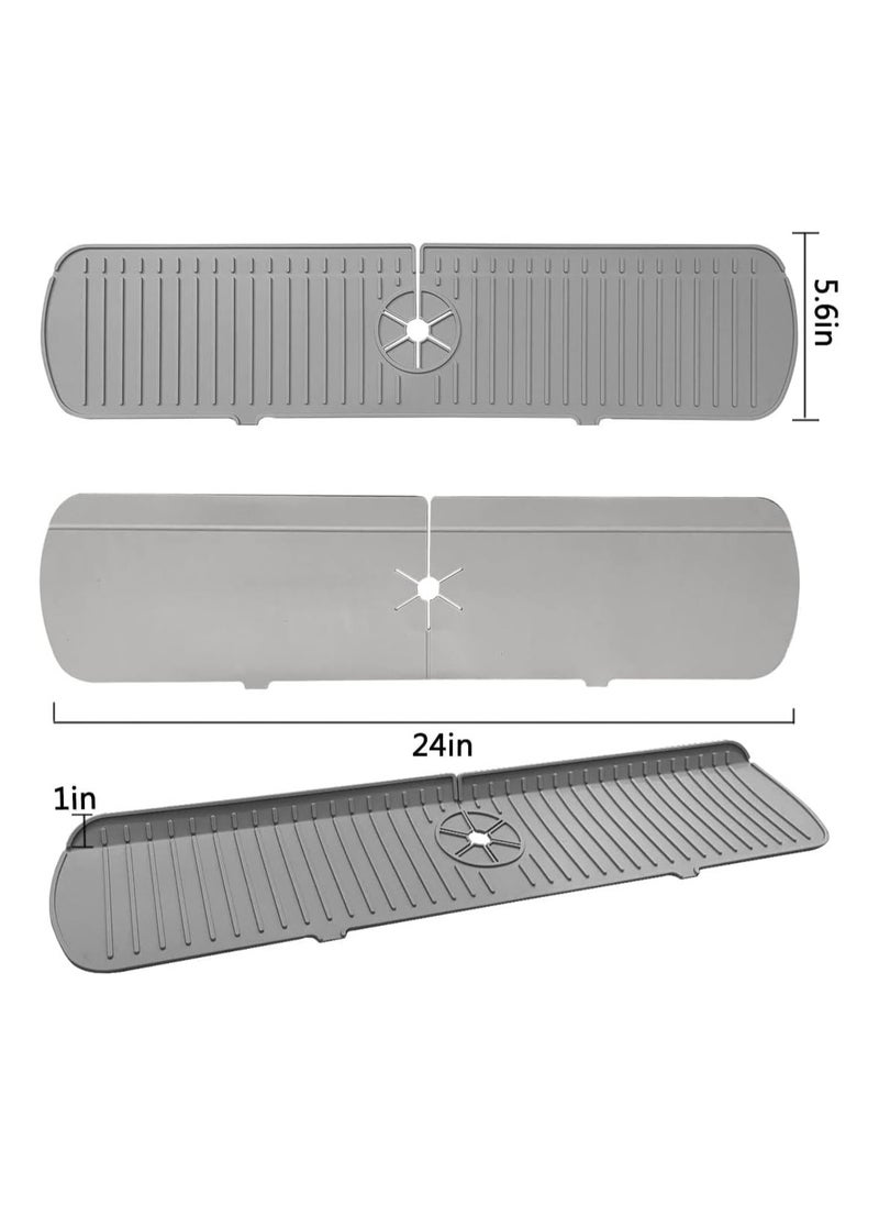 24Inch Kitchen Silicone Faucet Mat,Kitchen Sink Splash Guard