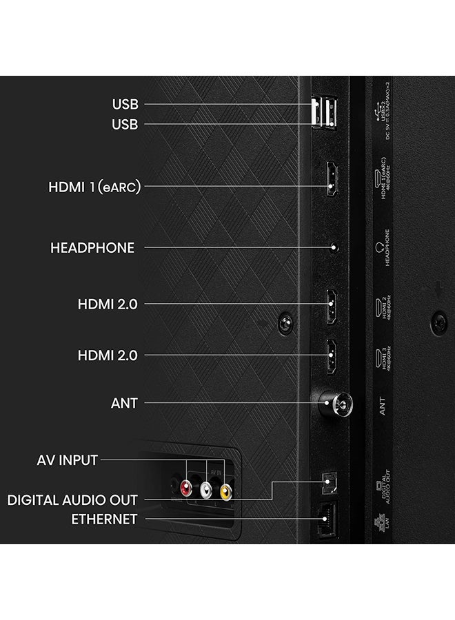 55 Inch 4K A6K s\Smart Screen | VIDAA system | Dolby Vision | HDR | 60HZ | Bluetooth | Wi-Fi | New design | (2 USB - 3 HDMI) | (2023) - 55A6K Black