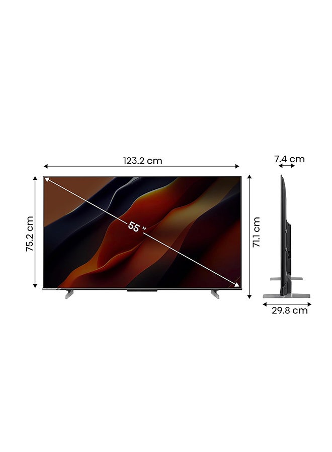 55 Inch 4K A6K s\Smart Screen | VIDAA system | Dolby Vision | HDR | 60HZ | Bluetooth | Wi-Fi | New design | (2 USB - 3 HDMI) | (2023) - 55A6K Black
