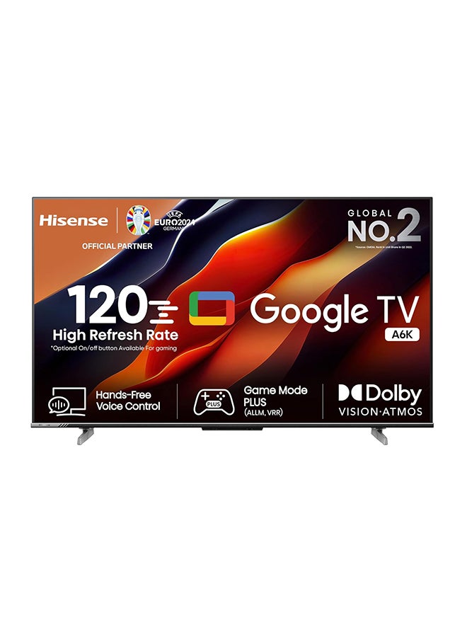 55 Inch 4K A6K s\Smart Screen | VIDAA system | Dolby Vision | HDR | 60HZ | Bluetooth | Wi-Fi | New design | (2 USB - 3 HDMI) | (2023) - 55A6K Black