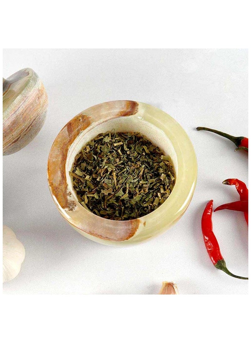 Large Handmade Green onyx Marble Mortar and Pestle Set 4 x 4.5 Inch Kitchen Accessories Spice Grinder Marble-Seasoning Set Avocado Grinder- Mushroom Grinder
