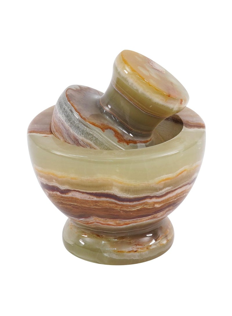 Large Handmade Green onyx Marble Mortar and Pestle Set 4 x 4.5 Inch Kitchen Accessories Spice Grinder Marble-Seasoning Set Avocado Grinder- Mushroom Grinder