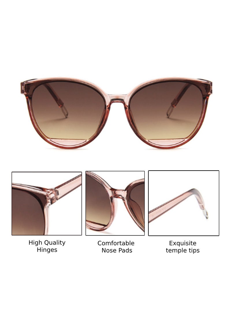 Trendy Round Sunglasses for Women and Men Plastic Frame UV400 Protection High-Quality Materials Fashionable Design Gift Package Included