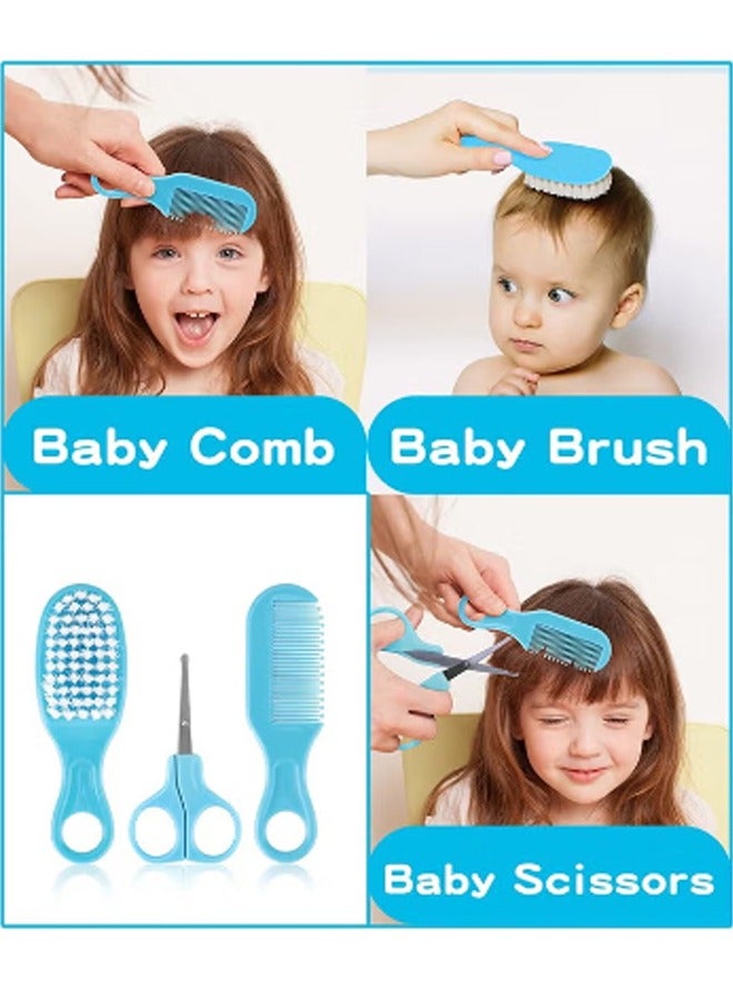 Portable Baby Healthcare and Grooming Kit, 20PCS Baby Care Kit with Premium-Quality Materials, Newborn Nursery Health Care Set for Newborn Infant Toddlers Baby Boys Girls Kids 0-3 Years, Suitable for Outgoing and Traveling(Blue)
