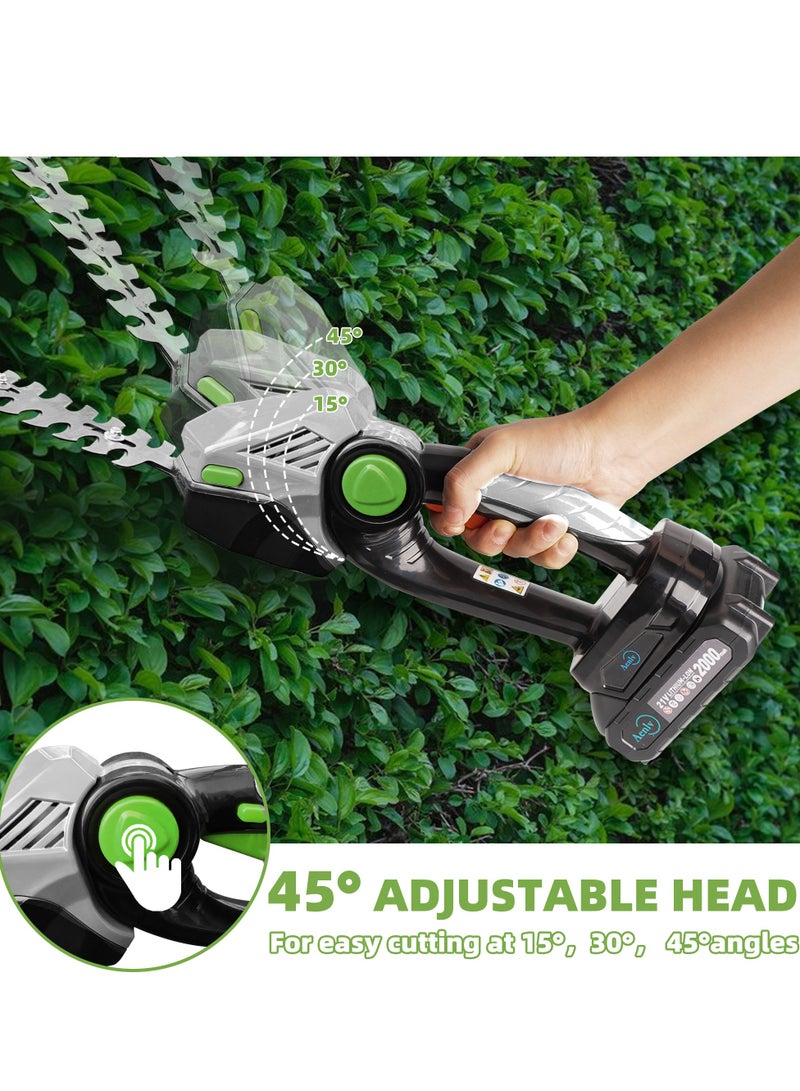 A Little Expensive,2 in 1 CordlessHedge Trimmer & Grass Shear ,2 Lithium Batteries, 2 Blades, Grass Trimmer with 45° Rotatable Handle, Ideal for Shrub, Yard, Garden, Lawn,Safe Model for yourself,Mother and Father,or Grandfather