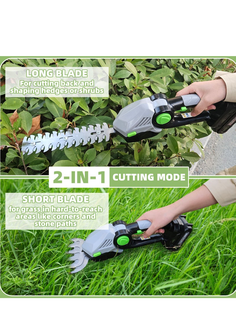 A Little Expensive,2 in 1 CordlessHedge Trimmer & Grass Shear ,2 Lithium Batteries, 2 Blades, Grass Trimmer with 45° Rotatable Handle, Ideal for Shrub, Yard, Garden, Lawn,Safe Model for yourself,Mother and Father,or Grandfather