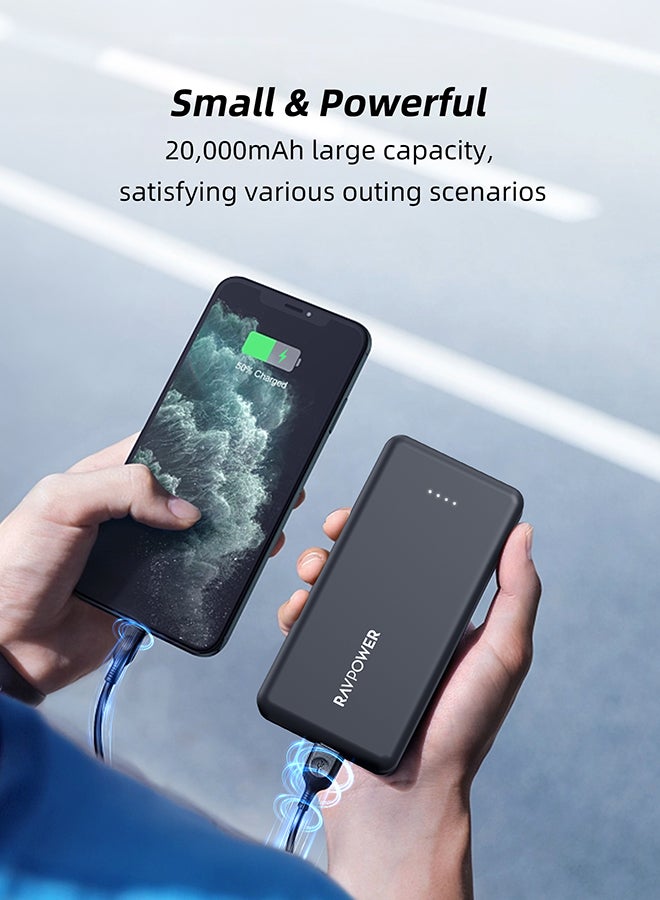 20000 mAh RP-PB1216 15W 4-Port Power Bank Black