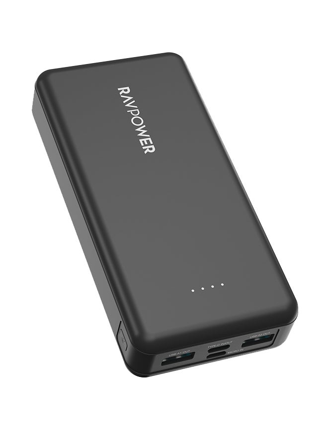 20000 mAh RP-PB1216 15W 4-Port Power Bank Black