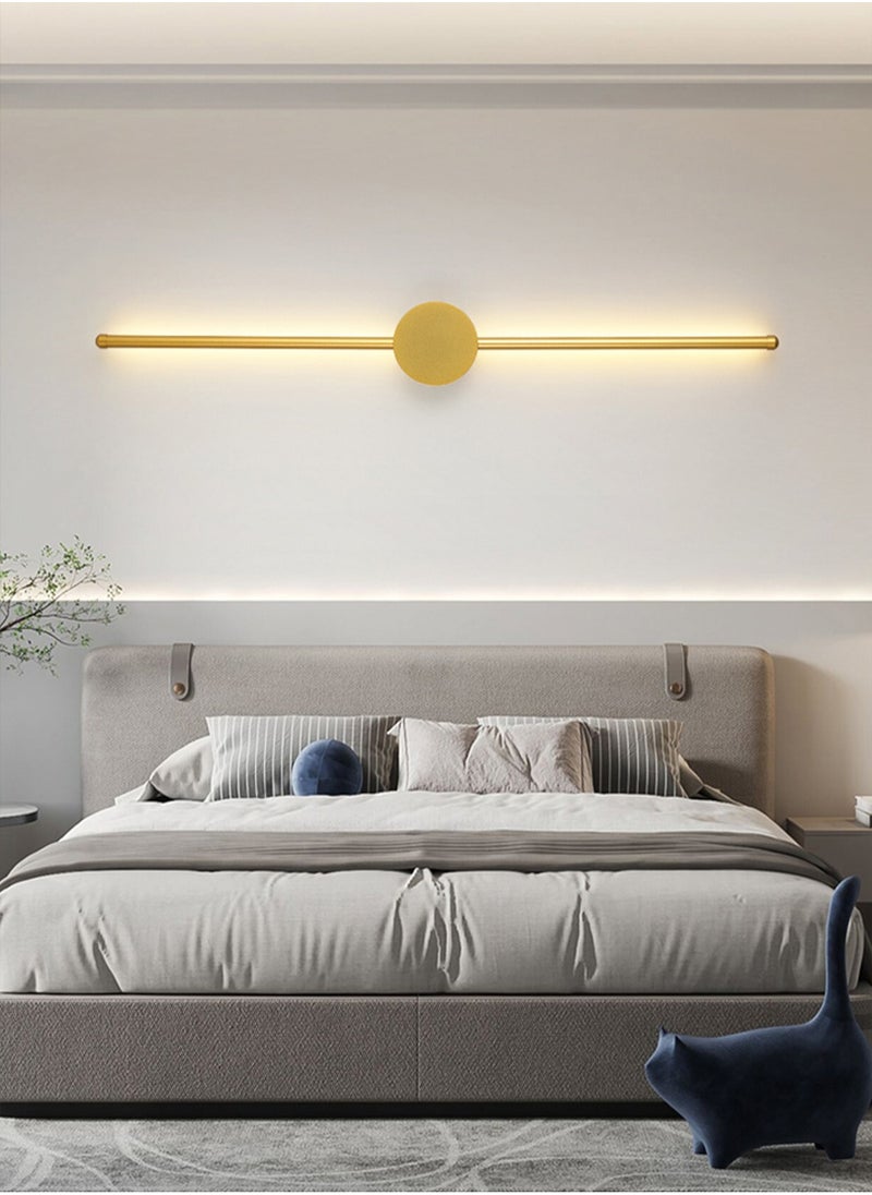 Modern Interior Wall Light 10W LED Wall Light, Gold Wall Light for Bedroom Living Room Corridor (Color : Three color temperatures, Size : 60 CM)