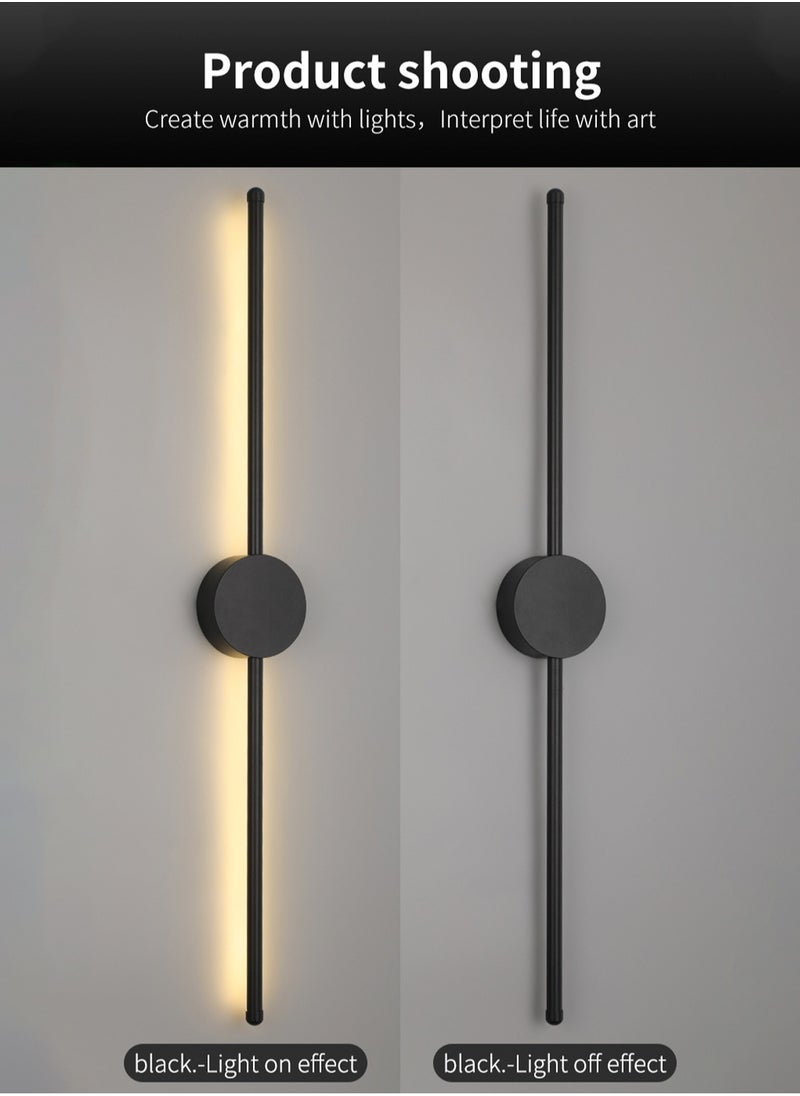 Modern Interior Wall Light 18W LED Wall Light, Gold Wall Light for Bedroom Living Room Corridor (Color : Three color temperatures, Size : 100 CM)