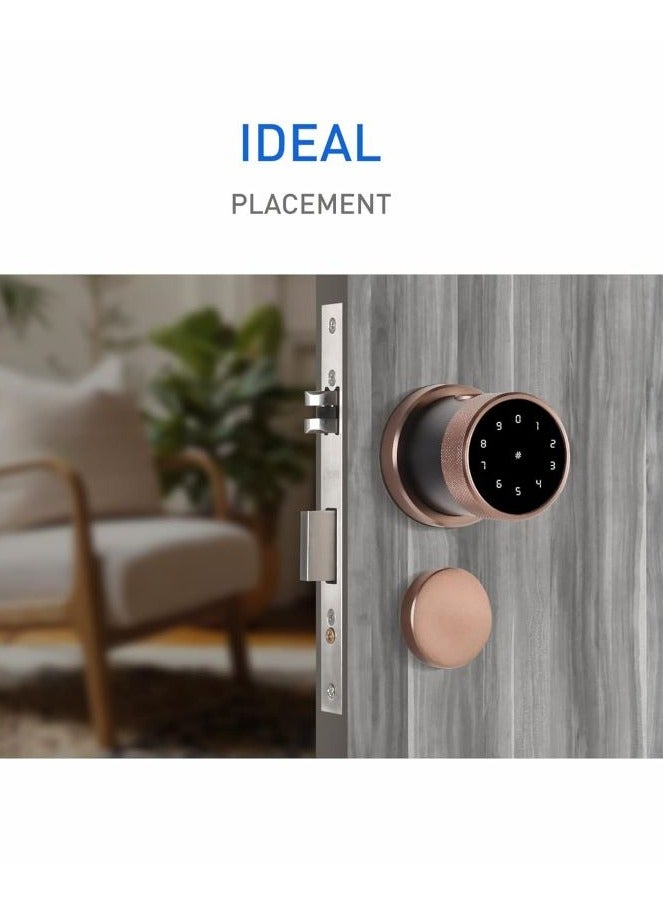OZ-FDL-11-R Life Smart Lock for Wooden Doors with Google Assistant & Alexa Enabled (without Wi-Fi Gateway, Black) | By Ozone India