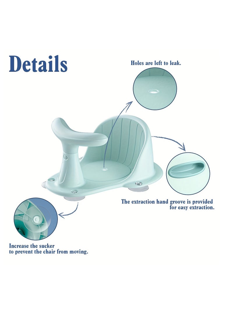 Baby Bath Seat, Shower Stool, Suction Cups, Assisted Seat, Bathtub Seat, Newborn Baby Bath Seat, GREEN