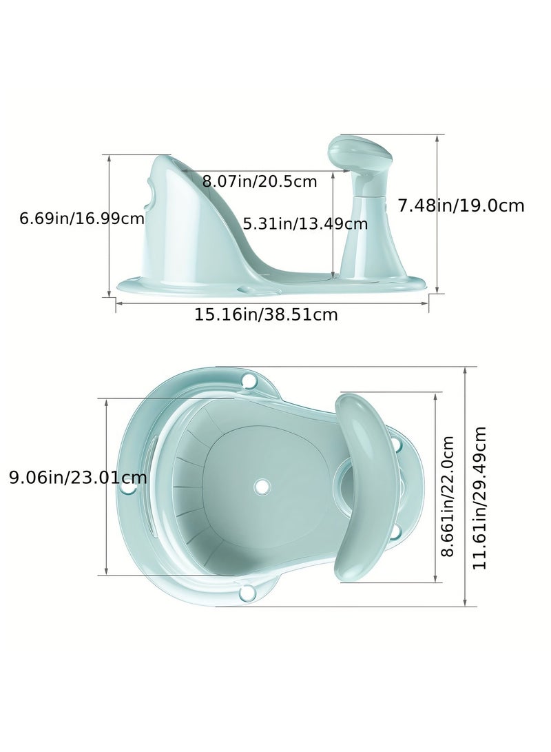 Baby Bath Seat, Shower Stool, Suction Cups, Assisted Seat, Bathtub Seat, Newborn Baby Bath Seat, GREEN