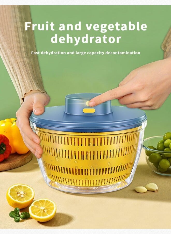 Salad dehydrator, multifunctional salad dehydrator, lettuce dryer and vegetable washer, drain lettuce and vegetables easily, suitable for salad greens, lettuce, fruits and vegetables / 4L