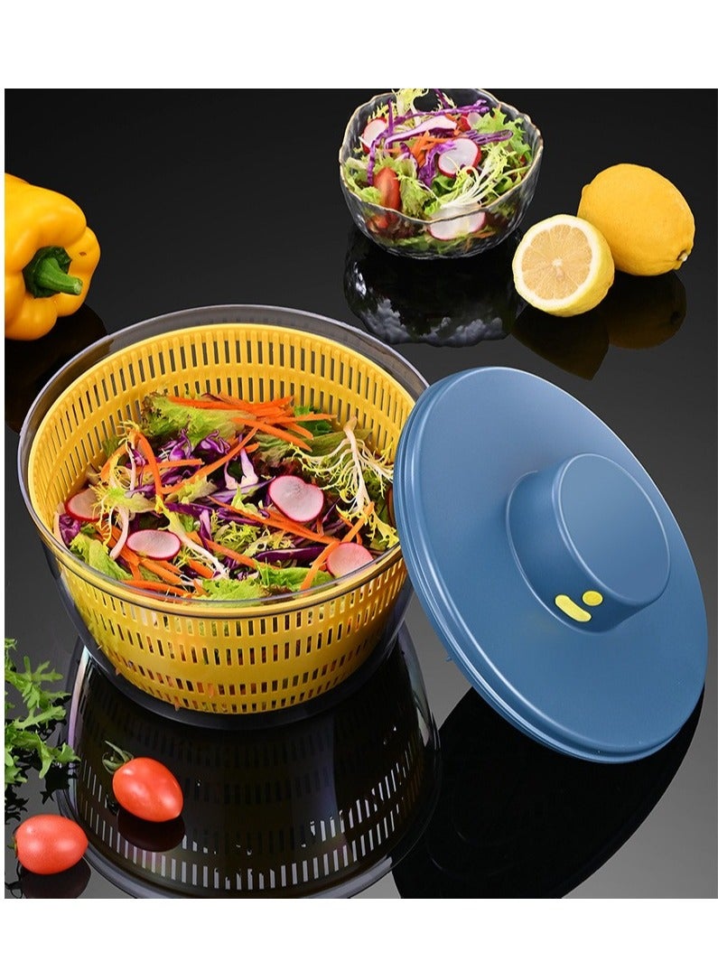 Salad dehydrator, multifunctional salad dehydrator, lettuce dryer and vegetable washer, drain lettuce and vegetables easily, suitable for salad greens, lettuce, fruits and vegetables / 4L