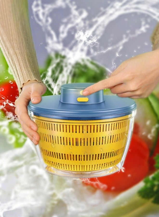 Salad dehydrator, multifunctional salad dehydrator, lettuce dryer and vegetable washer, drain lettuce and vegetables easily, suitable for salad greens, lettuce, fruits and vegetables / 4L