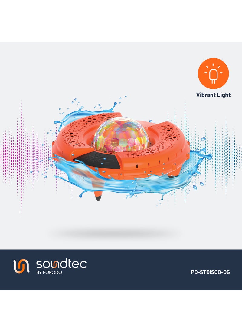 AQUA BLAST Floating Wireless Speaker with 120W power and Vibrant LED Lights / IP67 Water-resistant / Micro SD Slot  Bluetooth V5.4 / 13H  Playtime - Orange