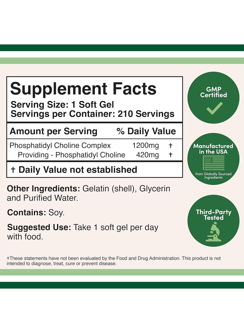 Phosphatidylcholine 210 X 1200 Mg Softgels