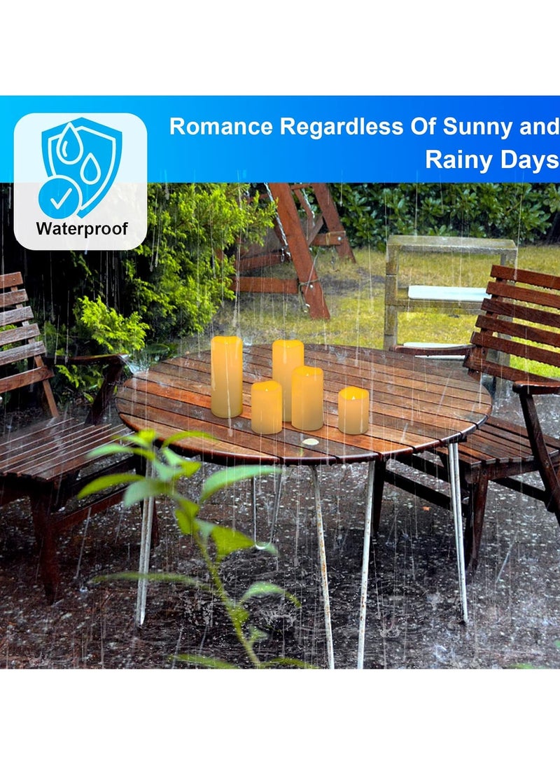 Flameless Candles With Remote Single Battery Led Candles With 10-Key Remotes For Home Wedding Decor Waterproof Outdoor Indoor Candles Plastic Ivory Pack