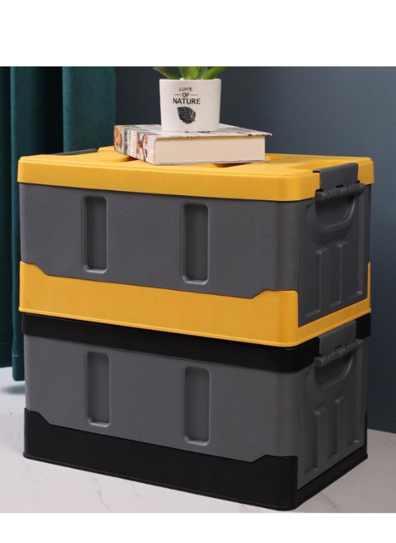 Outdoor Camping Storage Box with Flat Lid 35L, Medium Capacity (Sky Blue & White)