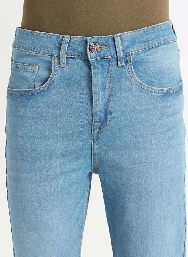 Men's Mid Blue Straight Fit Twill Jeans