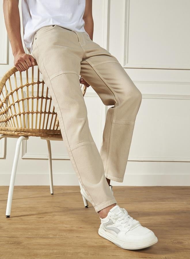 Men’s Ecru Relaxed Fit Jeans