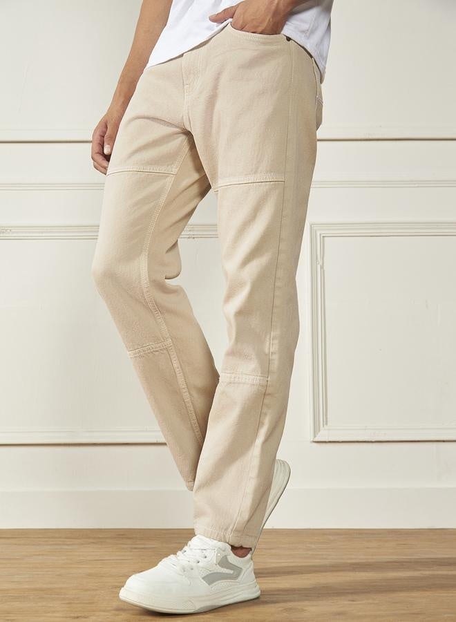 Men’s Ecru Relaxed Fit Jeans