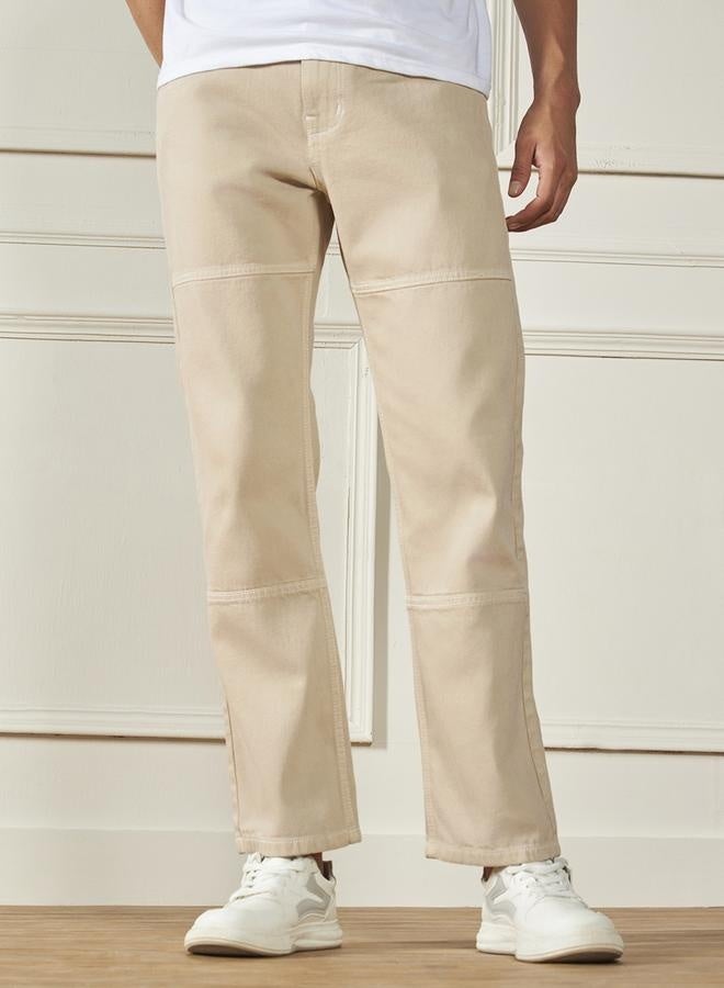 Men’s Ecru Relaxed Fit Jeans