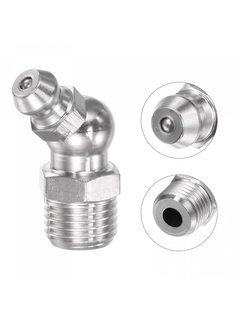 Nickel Plated 45 Degree Angle Grease Nipple Fitting For Car