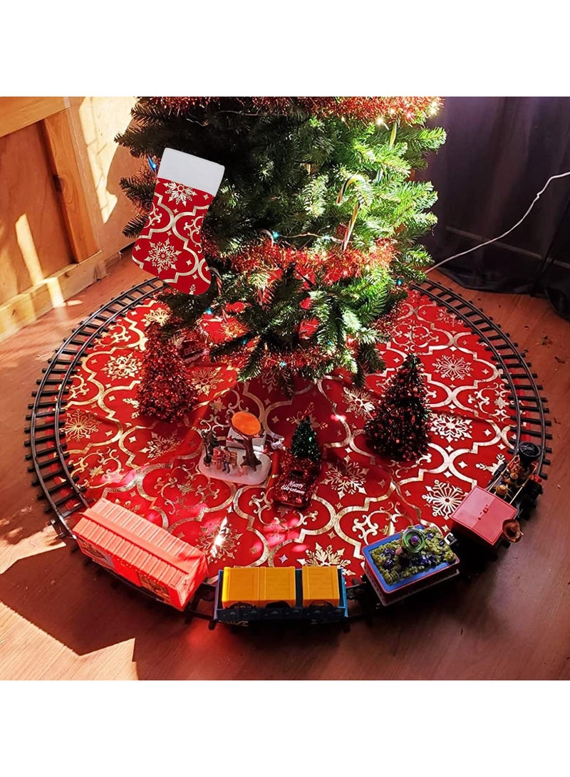 Christmas Tree Skirt,diameter 48in/122cm English Alphabet Christmas Tree Bottom Apron for Christmas Tree Holiday Home Party Indoor Decorations,for Christmas Tree Decoration