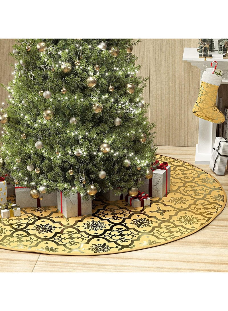 Christmas Tree Skirt,diameter 48in/122cm English Alphabet Christmas Tree Bottom Apron for Christmas Tree Holiday Home Party Indoor Decorations,for Christmas Tree Decoration