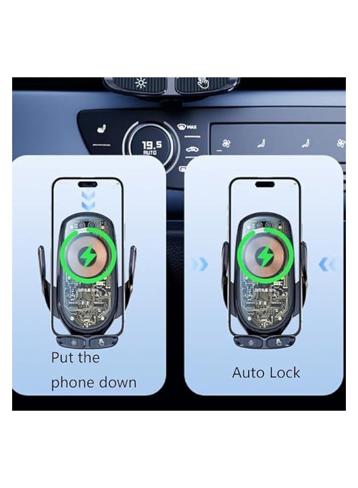 Fast Charging Auto-Clamping Car Charger Phone Mount Air Vent Cell Phone Holder, Wireless Car Charger Mount Compatible with iPhone