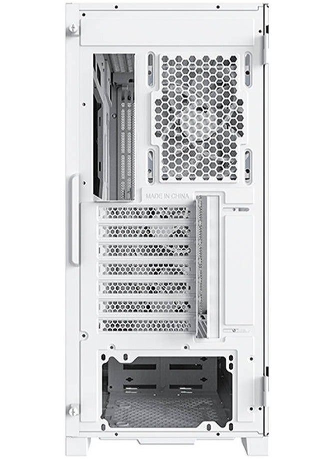 Sky One Lite aRGB ATX Mid Tower Case, Up to 360mm Radiator Support, 3x Preinstalled Fan, Front & Bottom Dust Filter, Swivel Glass Side Panel, USB Type-C Port, Frost White | SKY ONE LITE WH